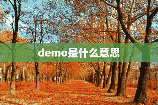 demo是什么意思(demo是什么意思中文)